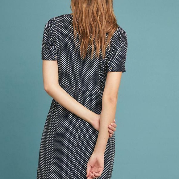 NEW Maeve Cecile Polka Dot Dress Stretch Knit Anth - Picture 2 of 4